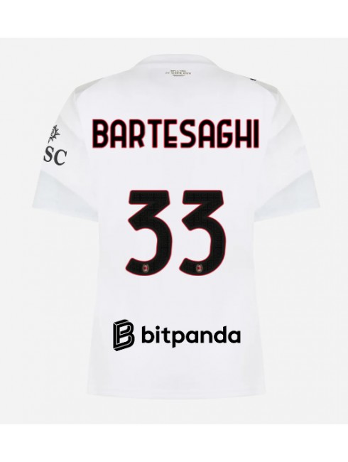 Ženski Nogometna dresi replika AC Milan Davide Bartesaghi #33 Gostujoči 2026-27 Kratek rokav Ženski Nogometna dresi replika AC Milan Davide Bartesaghi #33 Gostujoči 2026-27 Kratek rokav